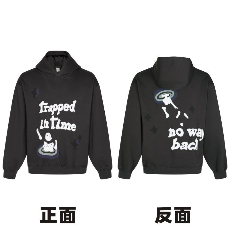 Broken Planet Market Hoodie American Fashion Brand Hip Hop Letters Printing plus Velvet Couple Models All-Match Hoodie-CY