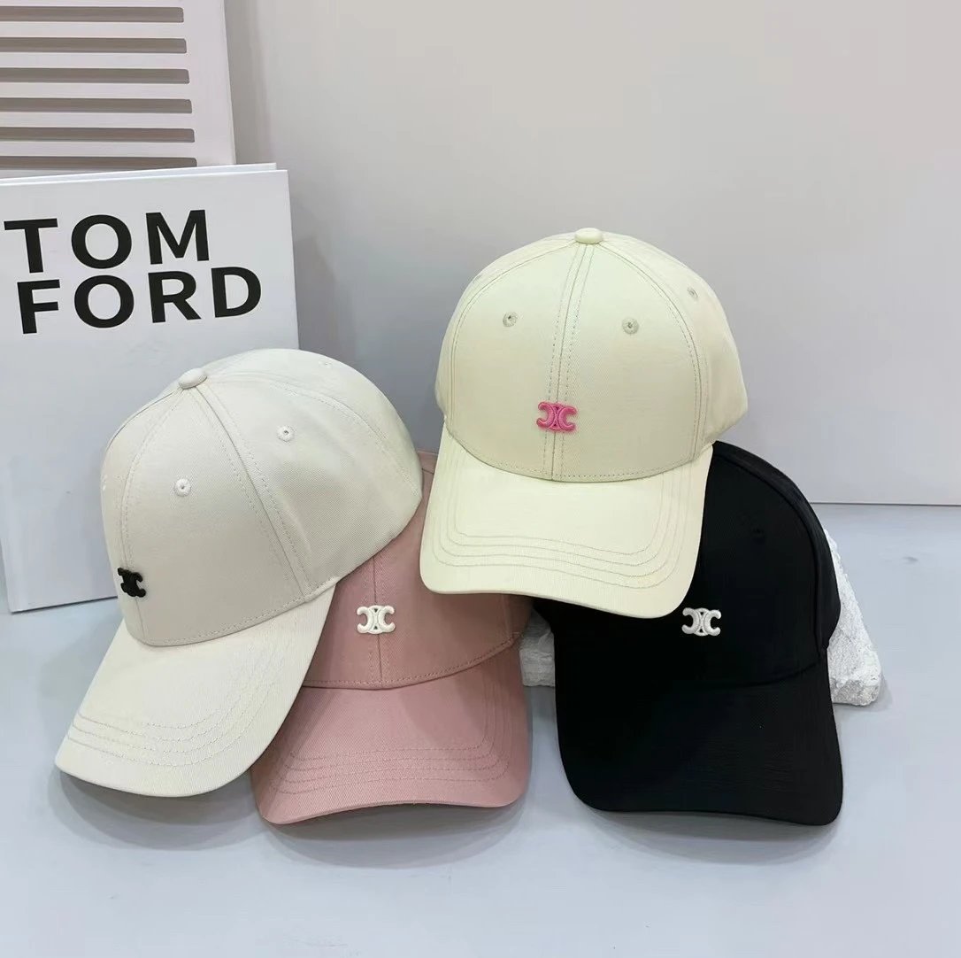 Celine Hat Letter Embroidery logo Baseball Cap Sunshade Sun Protection Duckbill Cap Unisex Couple Style Large Head Circumference Slimming Face Curved Brim Versatile Sports Hat