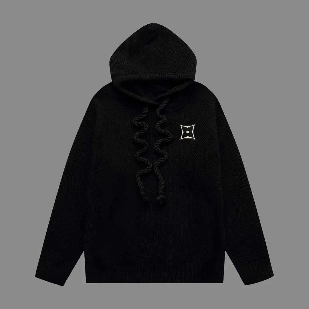 Louis Vuitton LV Sweater Knitted Winter Thickened Hooded Sweater Hoodie Jacket Unisex Casual Loose Versatile