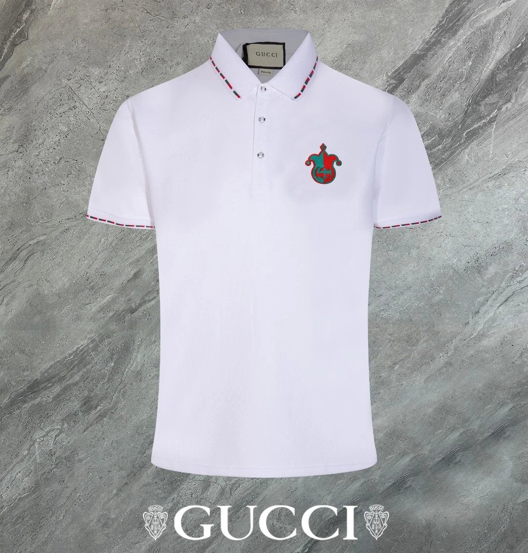 Gucci T-shirt Red and green chest G Letter Pattern logo Patch POLO Shirt Lapel Short Sleeve25ss New Unisex Summer Loose Short Sleeve T Business Commuter Short Sleeve Shirt Plus Size T-Shirt