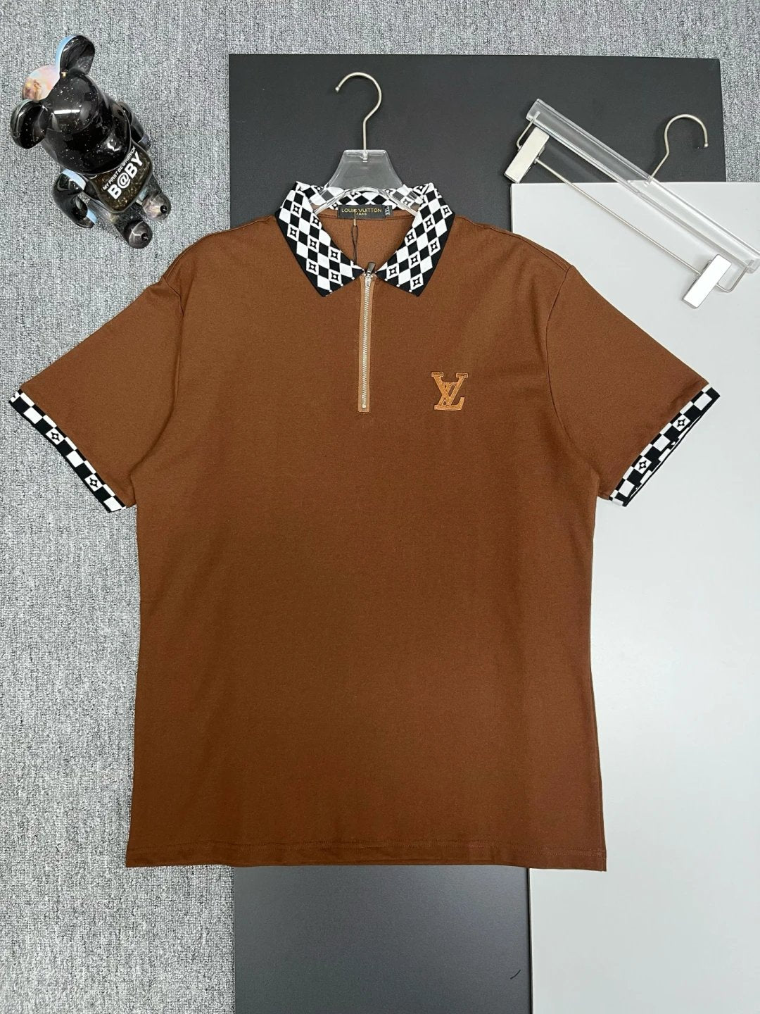 Louis Vuitton LV T-shirt Chest Brand Embroidery logoPOLO Shirt Lapel Short Sleeve25ss New Unisex Summer Short Sleeve OS Loose T Business Half Sleeve Shirt Plus Size T-Shirt