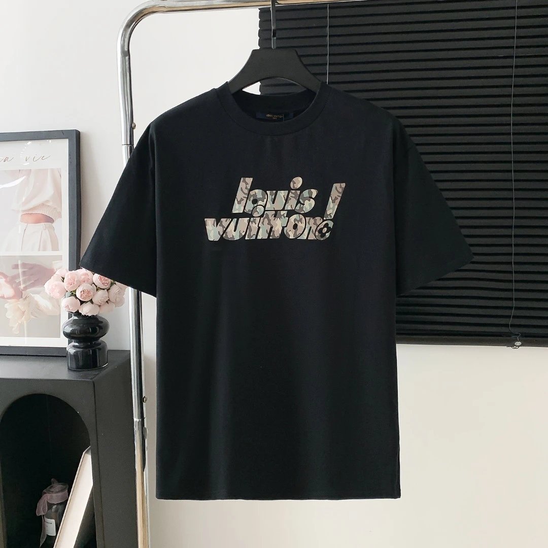 Louis Vuitton LV T-shirt Chest Logo Print logo round Neck Short Sleeve25ss New pure cotton T Unisex T-Shirt OS Loose Fit Base Shirt Top Half Sleeve T-Shirt