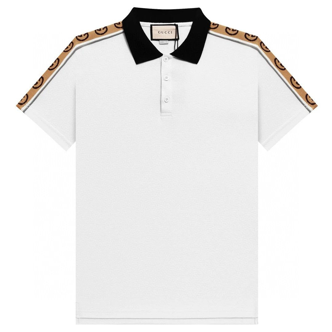 Gucci T-shirt Double Shoulder Brand logoPOLO Shirt Lapel Short Sleeve25ss New Unisex Summer Short Sleeve OS Loose T Business Half Sleeve Shirt Plus Size T-Shirt