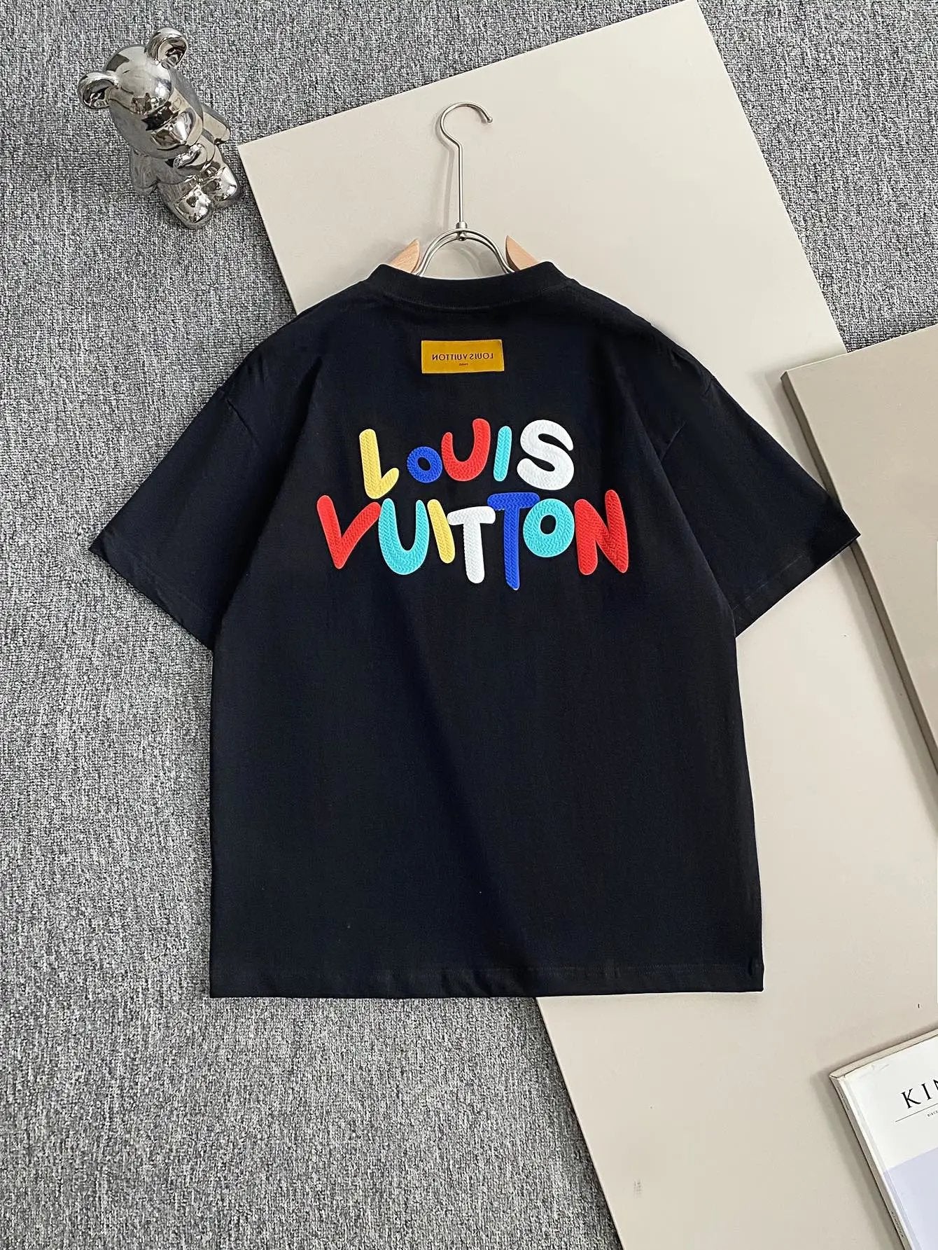 Louis Vuitton LV T-shirt Back Colorful Letter Foam Print logo round Neck Short Sleeve25ss New Pure Cotton Unisex Style T T-shirt OS Loose Fit Base Shirt Top Half Sleeve T-Shirt
