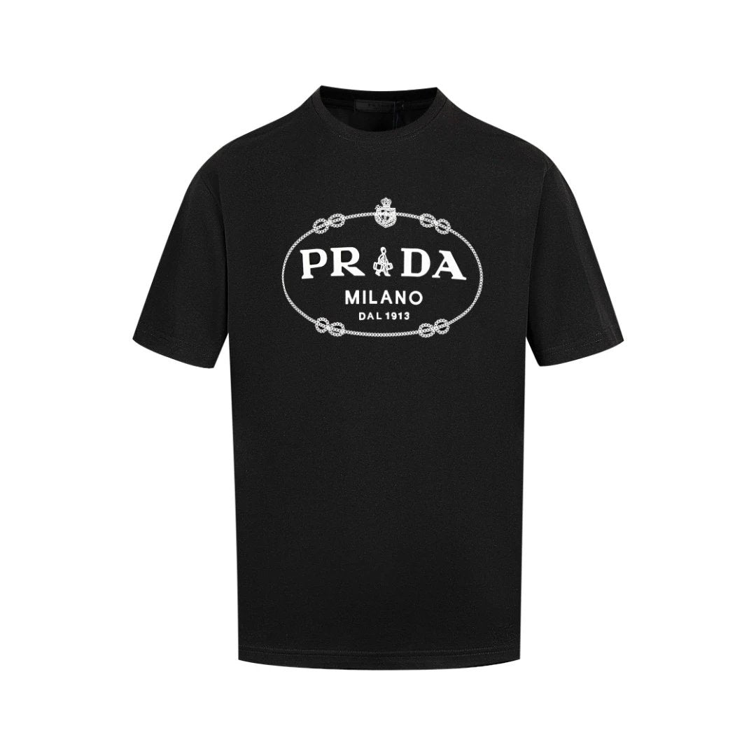 PRADA T-shirt Chest Letter Embossing logo round Neck Short Sleeve25ss New Pure Cotton Unisex Style T T-shirt OS Loose Fit Base Shirt Half Sleeve T-Shirt Top Half Sleeve