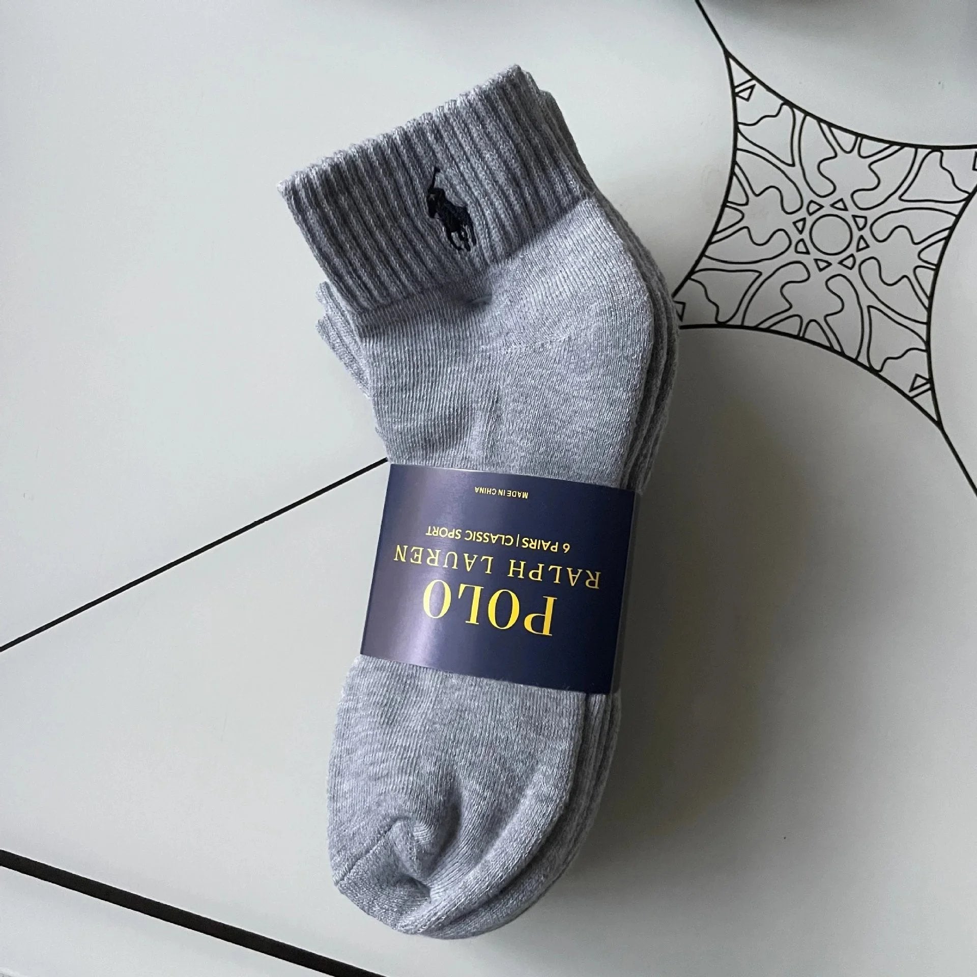 Ralph Lauren Sock Embroidered Socks Towel Bottom Classic Long Tube Casual Socks