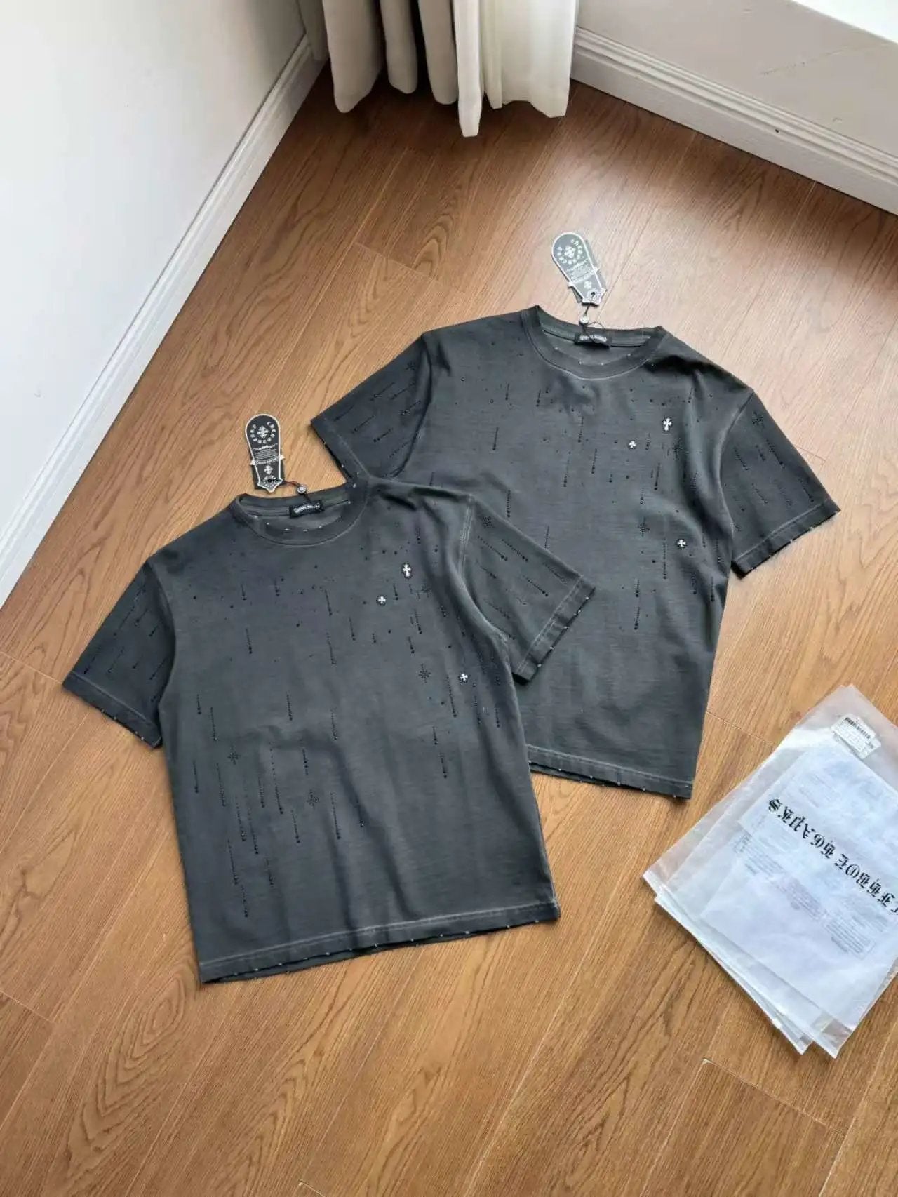 Chrome Hearts T-shirt Full Diamond logo round Neck Short Sleeve25ss New pure cotton T Unisex T-Shirt OS Drop Shoulder Loose Fit Base Shirt Top T-Shirt Short Sleeve