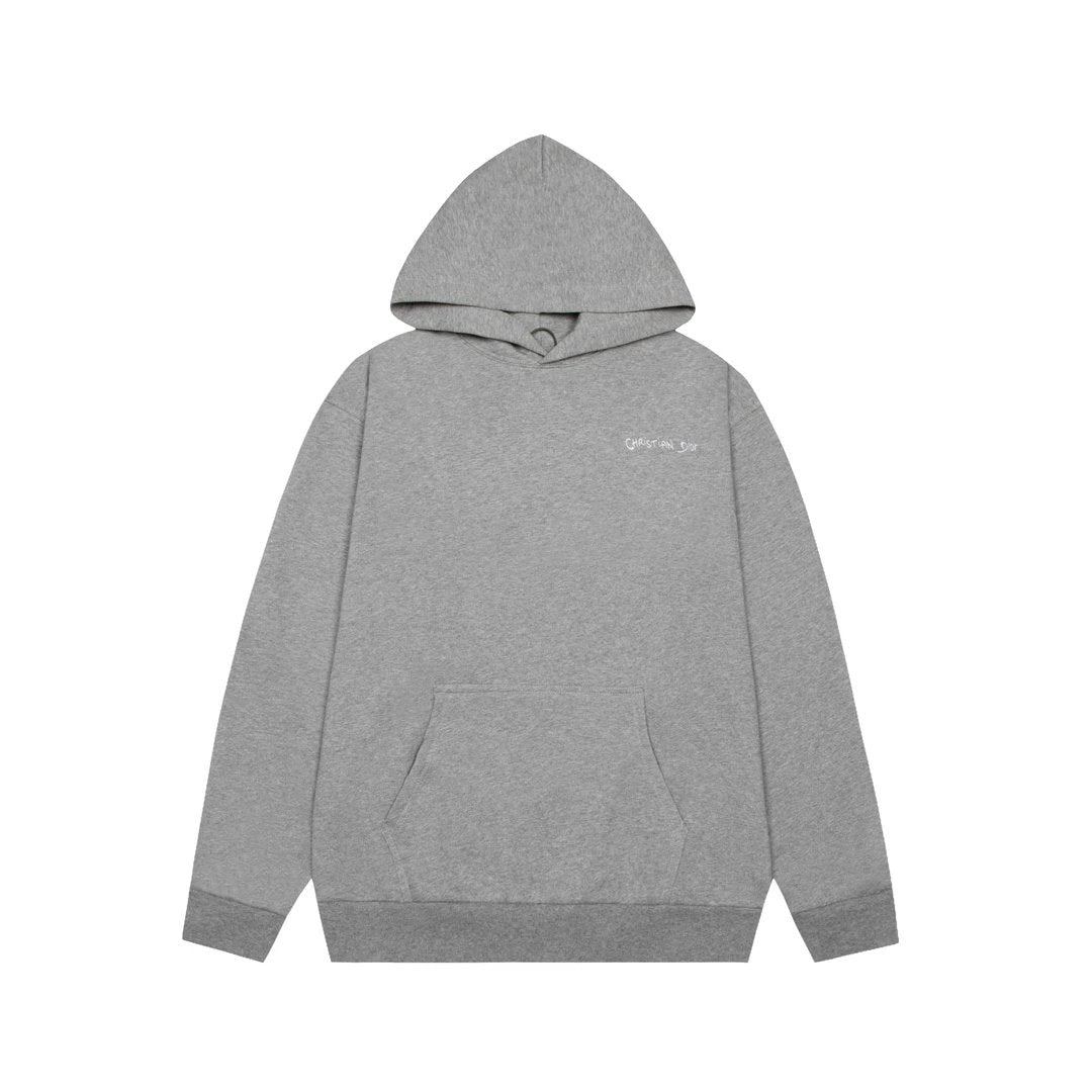 Dior Hoodie Embroidery on the chest logo Hooded Sweatshirt Jacket Top Unisex Sports Casual OS Loose fit versatile style