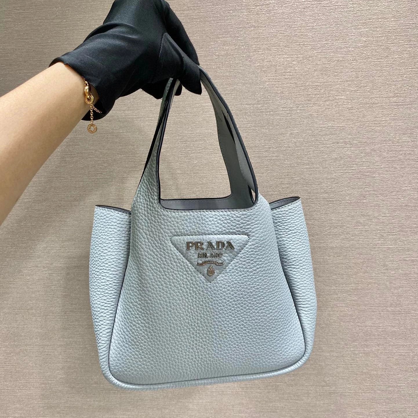PRADA Bag Top version Latest Version mini Vegetable Basket Adopts Imported Deer Leather Pattern with Imported Sheepskin Compartment Multi-Layer Handbag Chain Bag Messenger Bag Shoulder Bag Underarm Bag Handbag Women's Bag1BA349