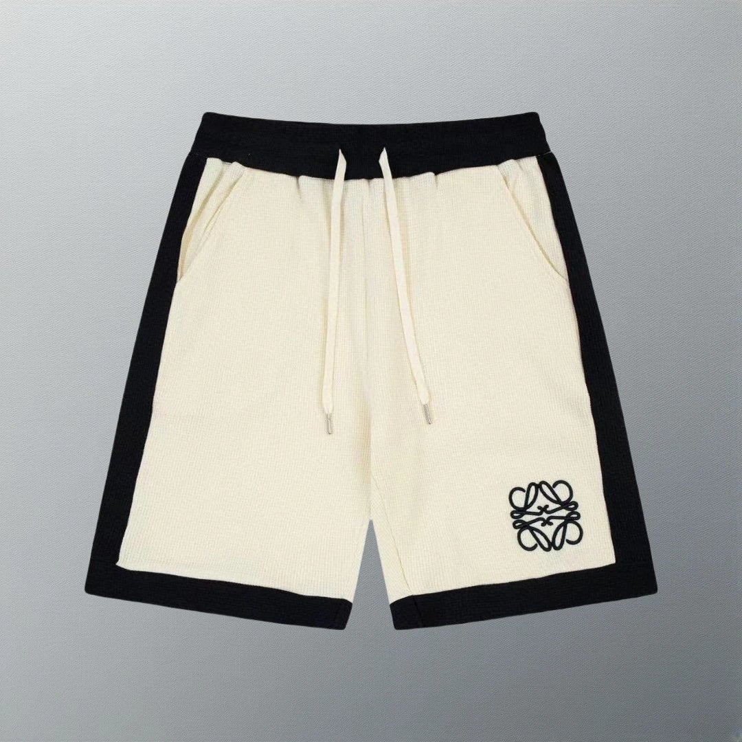 LOEWE Shorts Front and Rear Brand Embroidery Pattern logo Five-point Shorts25ss New Drawstring Casual Summer Pants American Style5Two-in-One Casual Sweatpants for Men and Women, Pure Cotton Joggers