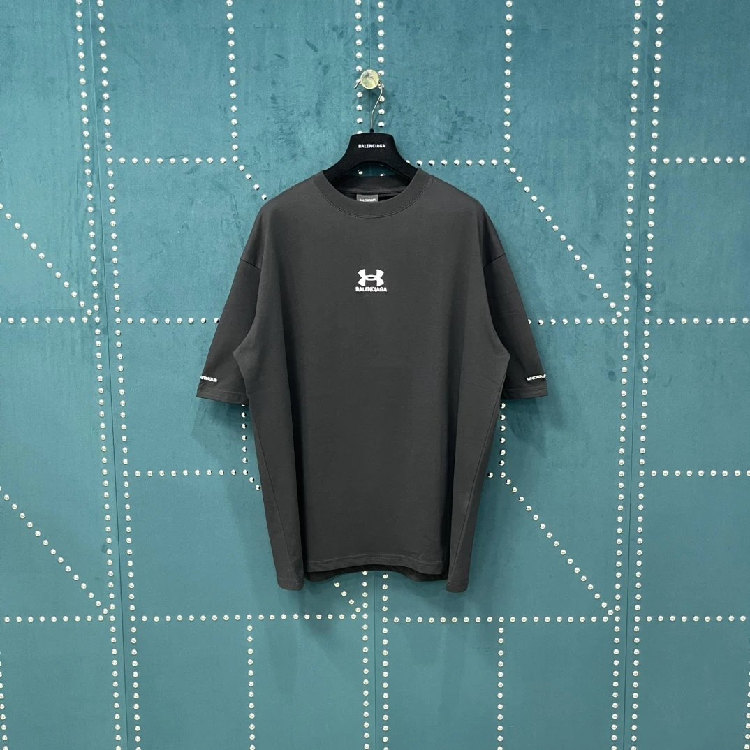Balenciaga T-shirt 5ss New Pure Cotton Unisex Style T T-shirt OS Loose Fit Base Shirt Half Sleeve T-Shirt Top Half Sleeve