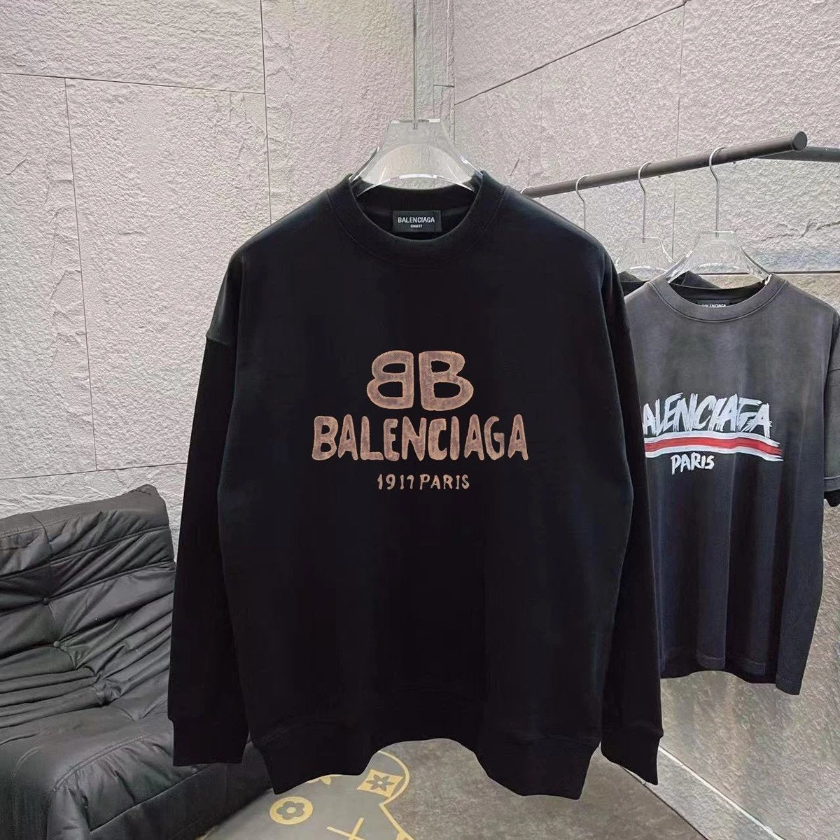 Balenciaga Hoodie Personalized Letters logo Printed Crewneck Sweatshirt Casual Loose Fit Pure Cotton Terry Sportswear Os Unisex Fit Top24ss Autumn and Winter New Products