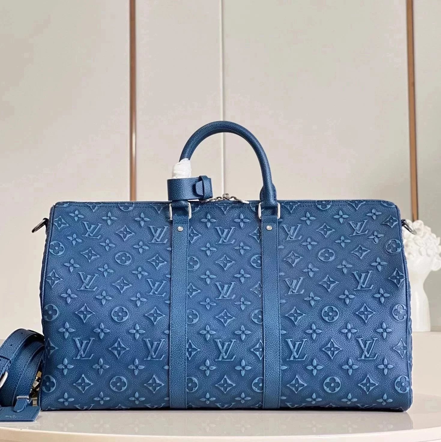 Louis Vuitton LV Travel Bag Top version Surrogate Shopping Version Original Leather2023New50cm Travel Bag Luggage Bag Business Trip Special Bag Handbag Shoulder Messenger Bag M46334M1uKeepall50Travel Bag Travel Bag