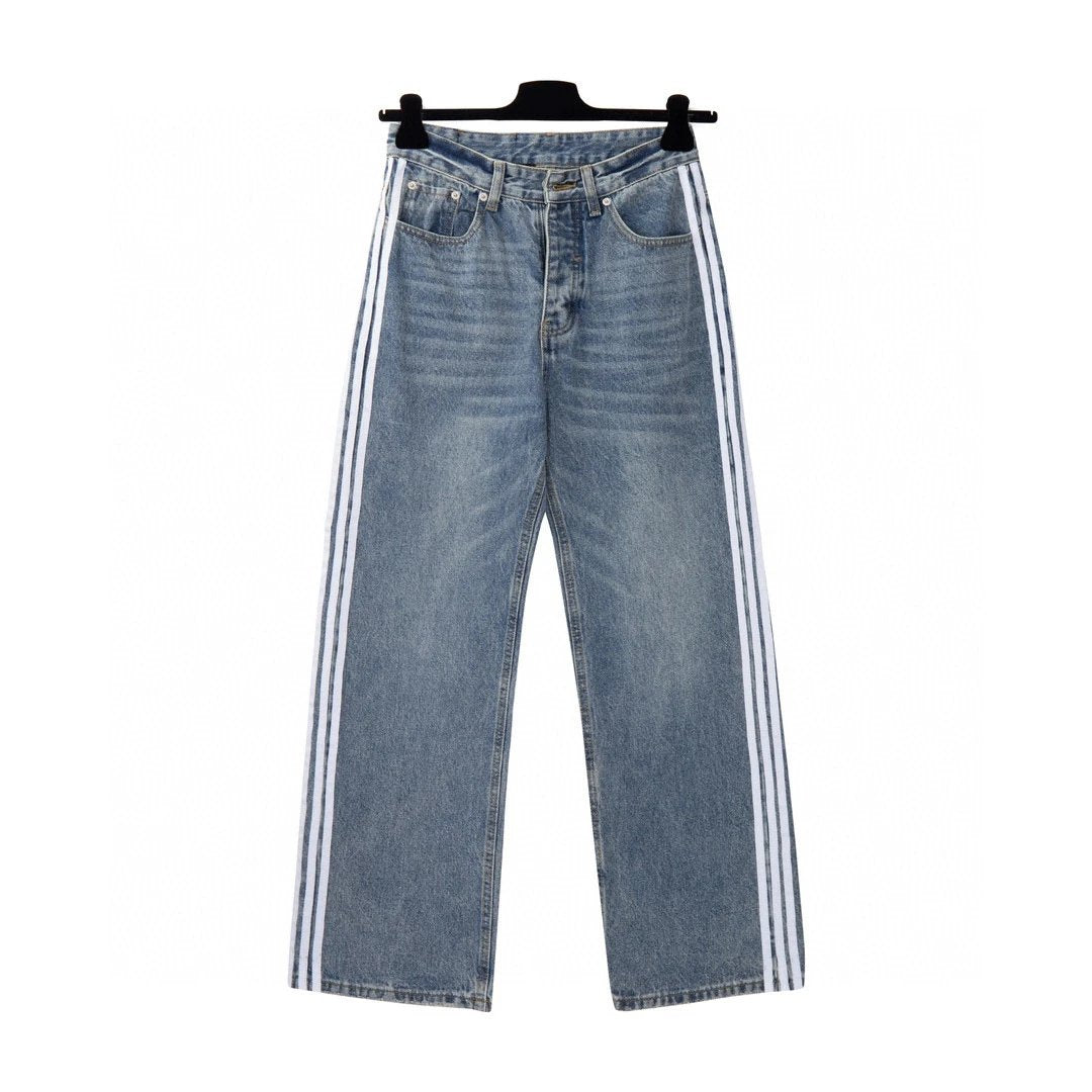 Balenciaga Jeans 25ss Spring Summer New Straight Leg Jeans Unisex Slim Fit Long Pants Loose