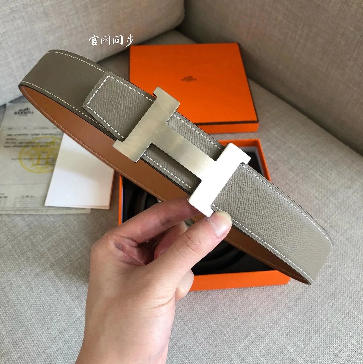 Hermes Belt Top version 3.2/3.8Men's Women's Belt Genuine Leather Double-Sided Belt Italy Imported Cowhide Leather Pure Original Leather Pure Steel Buckle Litchi Pattern h Home h Buckle1