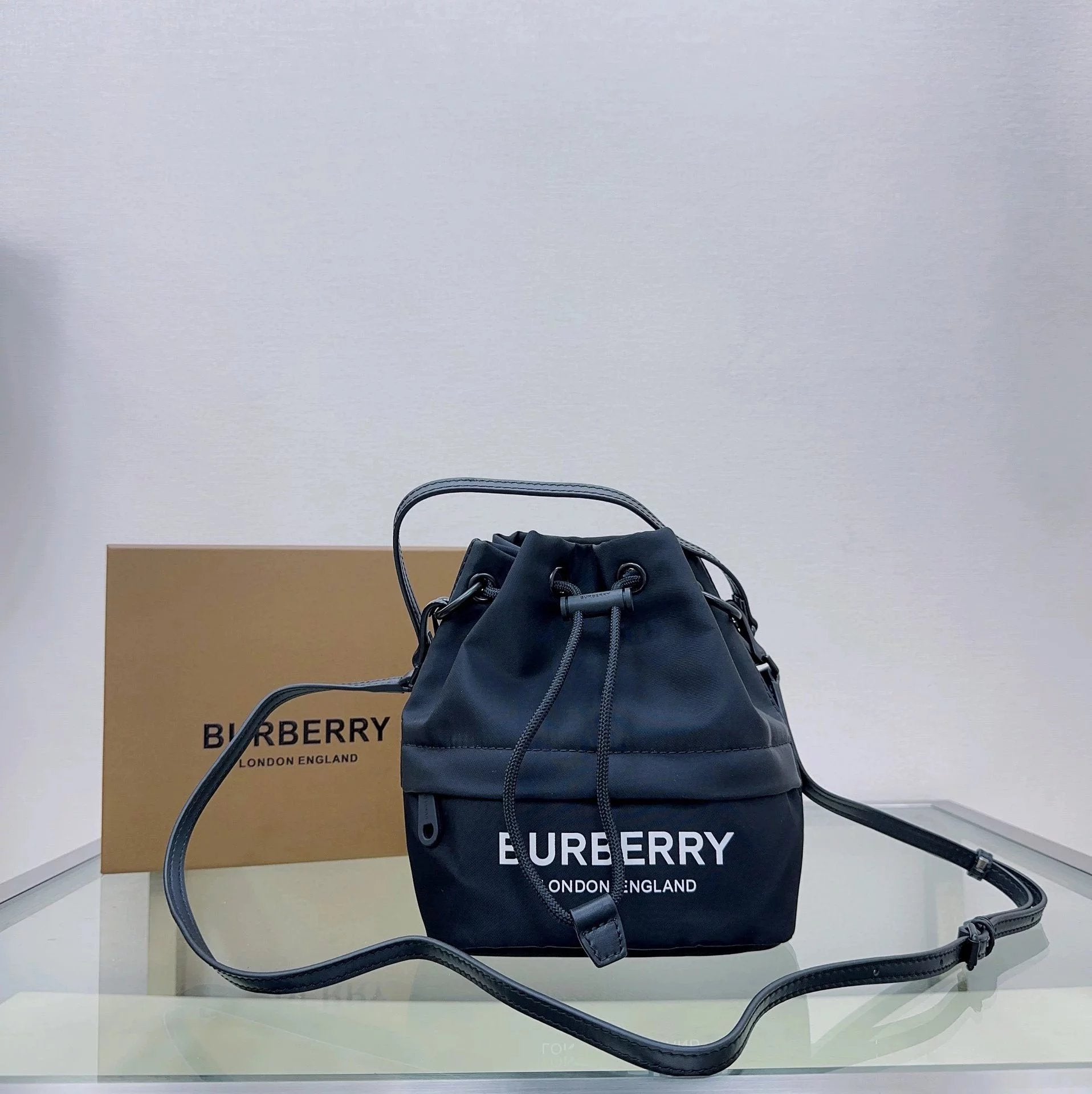 Burberry Women's Bag Top version 【Original Order】Drawstring bucket bag mini Drawstring Bucket Storage Bag Classic Plaid Buggy Bag Small Bucket Shoulder Bag Crossbody Bag