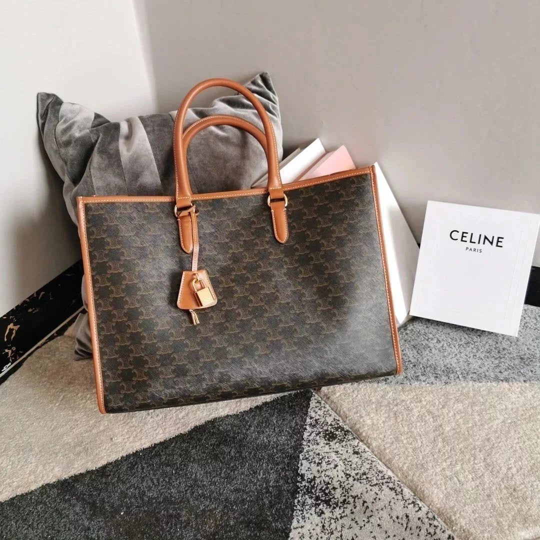 Celine women's bag Top version 【Original Genuine Goods Surrogate Shopping Edition】LI_NETRIOMPHE Arc De Triomphe Presbyopic Large Tote Bag Tote Bag2022Spring Horizontal CABAS Tote Handbag Easy Matching Tote Bag Beach Bag Mummy Bag Shopping Bag Women's Bag