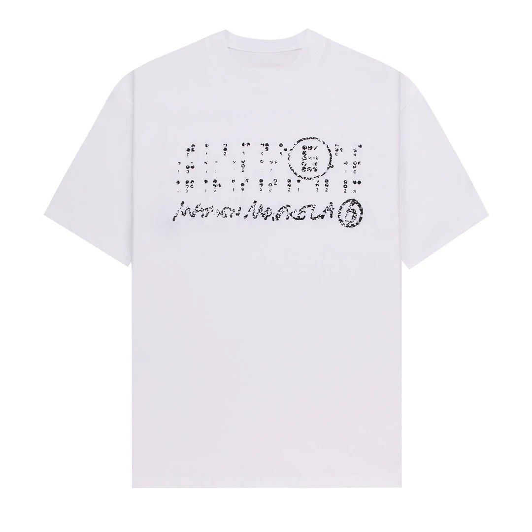 Maison Margiela T-shirt Chest Number Print logo round Neck Short Sleeve25ss New Pure Cotton Unisex Style T T-shirt OS Loose Fit Base Shirt Short Sleeve Top T-Shirt