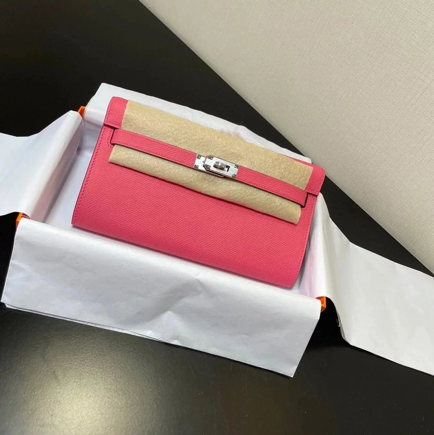 Hermes women's bag Top version hermeskellywoc2021New Second Generation Mini Kelly Bag togoWOC Import Epsom Women's Leather Shoulder Crossbody Bag