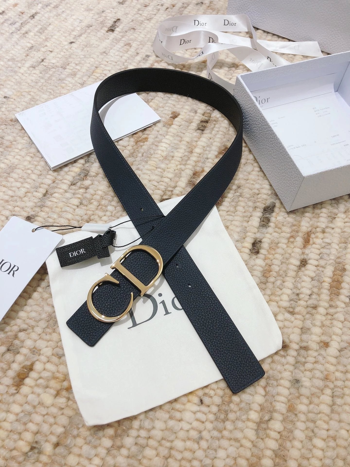 Dior Belt Top version Universal Belt Width for Men and Women3.5cm Counter Full Set of Packaging Original Leather Material Classic Presbyopic Full Printed Canvas Full Stand Leather Lychee Pattern Bottom Letter Buckle Support NFC Chip Scanning