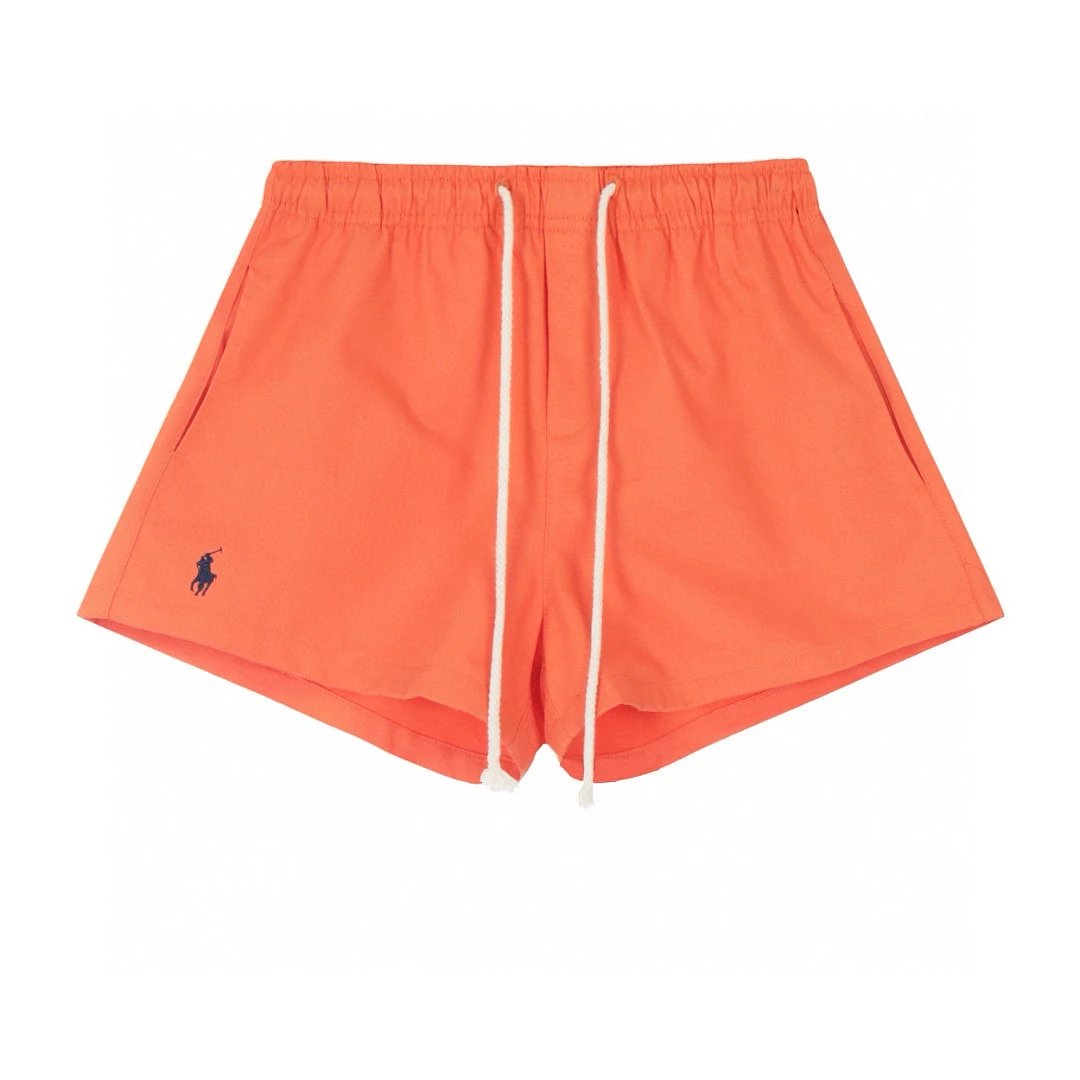 Ralph Lauren Shorts Top Version Standard American Style Embroidered High Waist Drawstring Casual Five-Point Sports Denim Shorts Joker Women