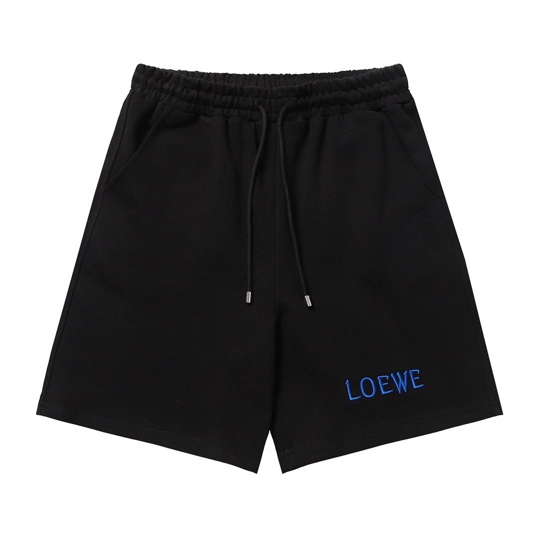 LOEWE Shorts Flame Embroidery logo Heavyweight American Style Casual Summer Shorts with Drawstring5Two-in-One Casual Sweatpants for Men and Women