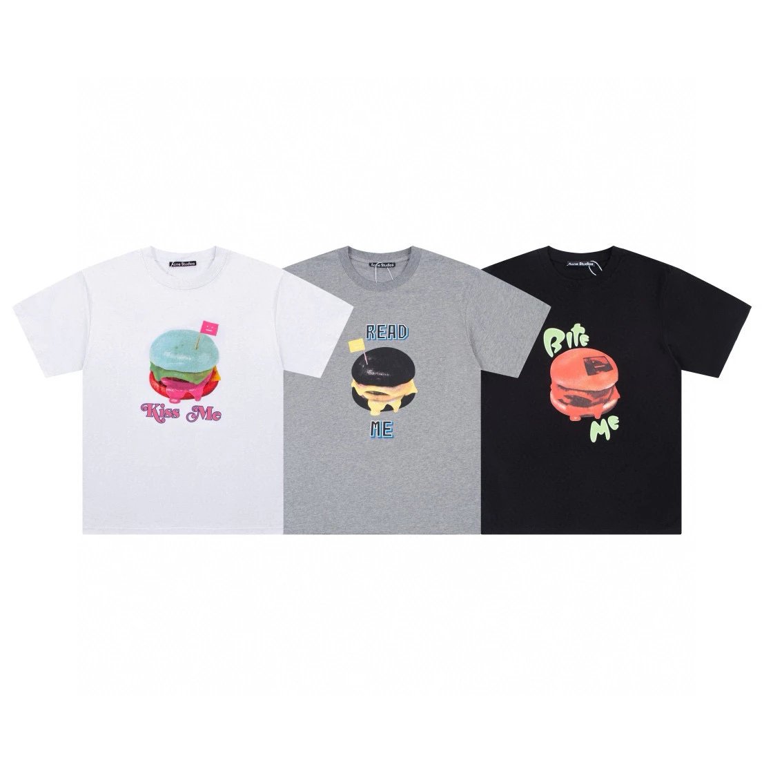 Acne Studios T-shirt Top Version Counter Same Style Pure Cotton Summer Men's and Women's Same Fashion Loose All-Matching2024New Short Sleeve T T-shirt