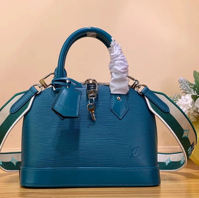 Louis Vuitton LV Women's Bag Top version Classic Chessboard Plaid Presbyopic Shell Bag Handbag Crossbody Shoulder Bag23New Water Ripple Cowhide Series New Handbag Shell Bag Women's Bag
