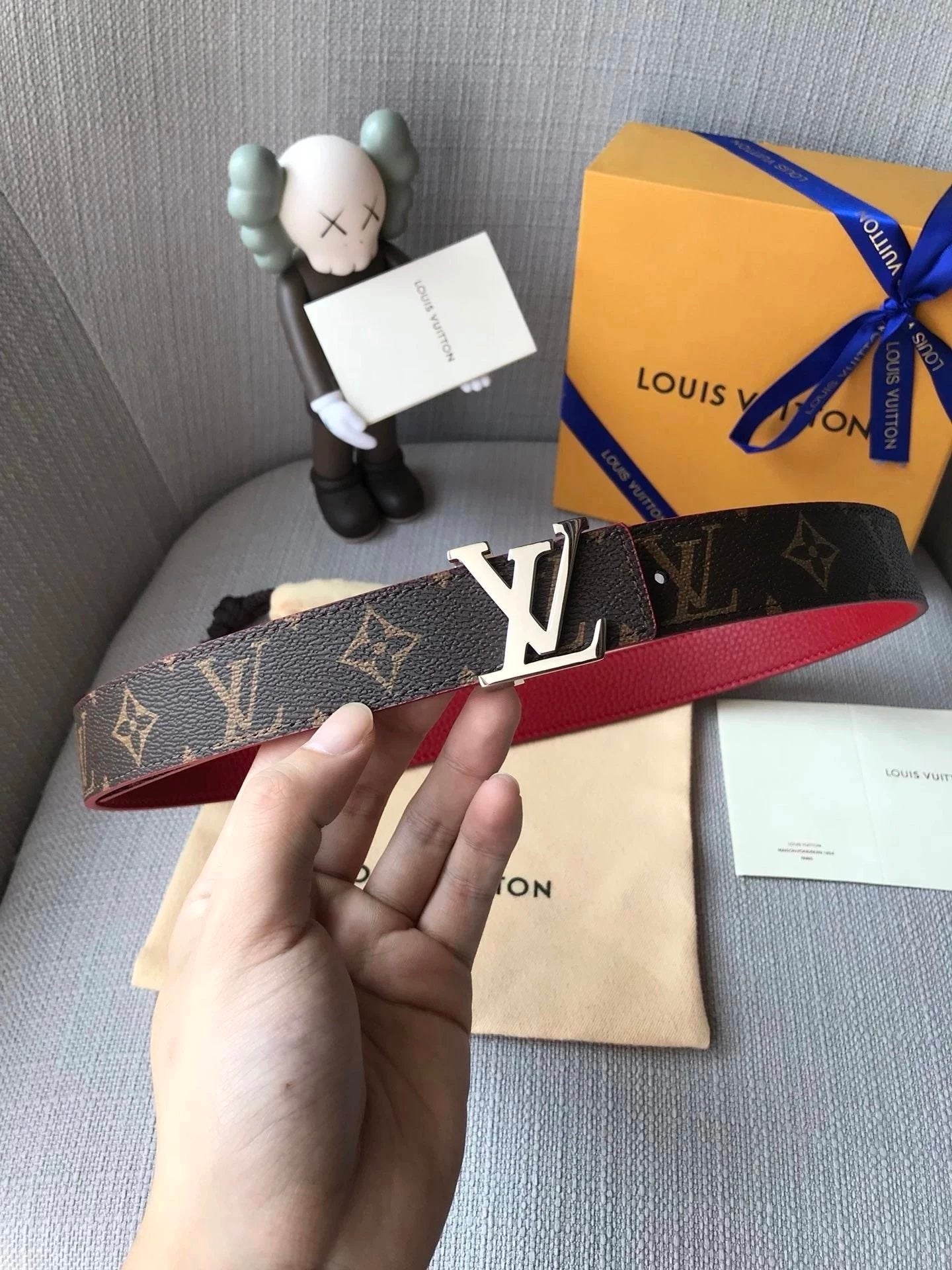 Louis Vuitton LV Belt Top version 【Counter Quality】Belt New Belt3.0cm Women's Belt Metal Buckle Women's Leather Belt with Classic Presbyopic Chessboard Grid Belt with Genuine Goods Packaging No Problem in and out of the Counter Versatile Casual Fashion Fo