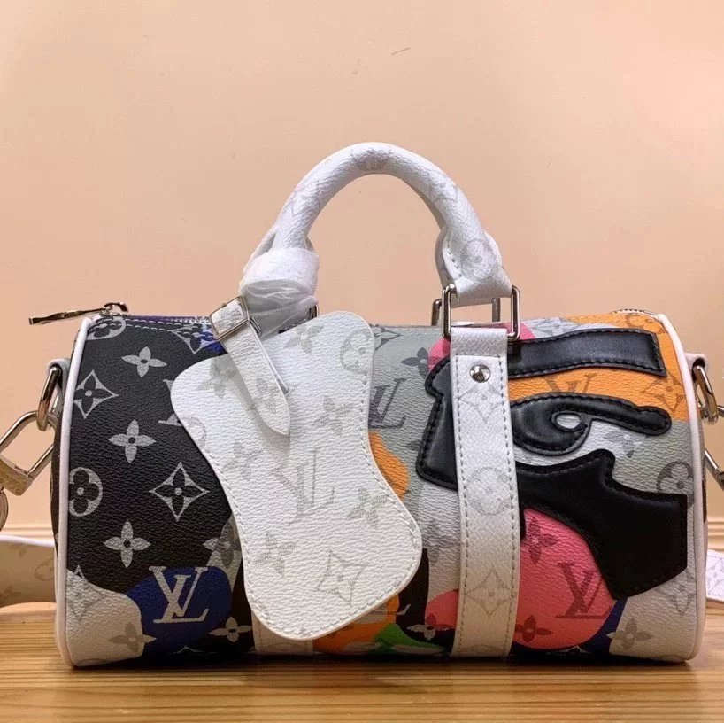 Louis Vuitton LV Men's Bag Top version 23Autumn and Winter New Eye Series Pillow Bag Full Series Handbag Shoulder Messenger Bag Pillow Bag Eyes Blue Flame Blue Black Flower