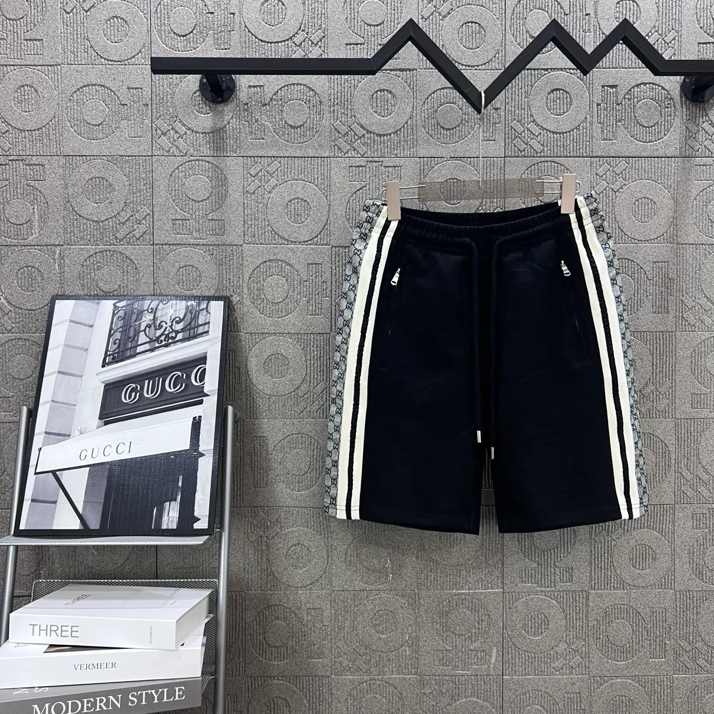 Gucci Shorts Double-sided G Jacquard Ribbon logo Five-point Shorts25ss New Drawstring Casual Pants for Men and Women, Summer Style5Two-in-One Casual Sweatpants Pure Cotton Joggers