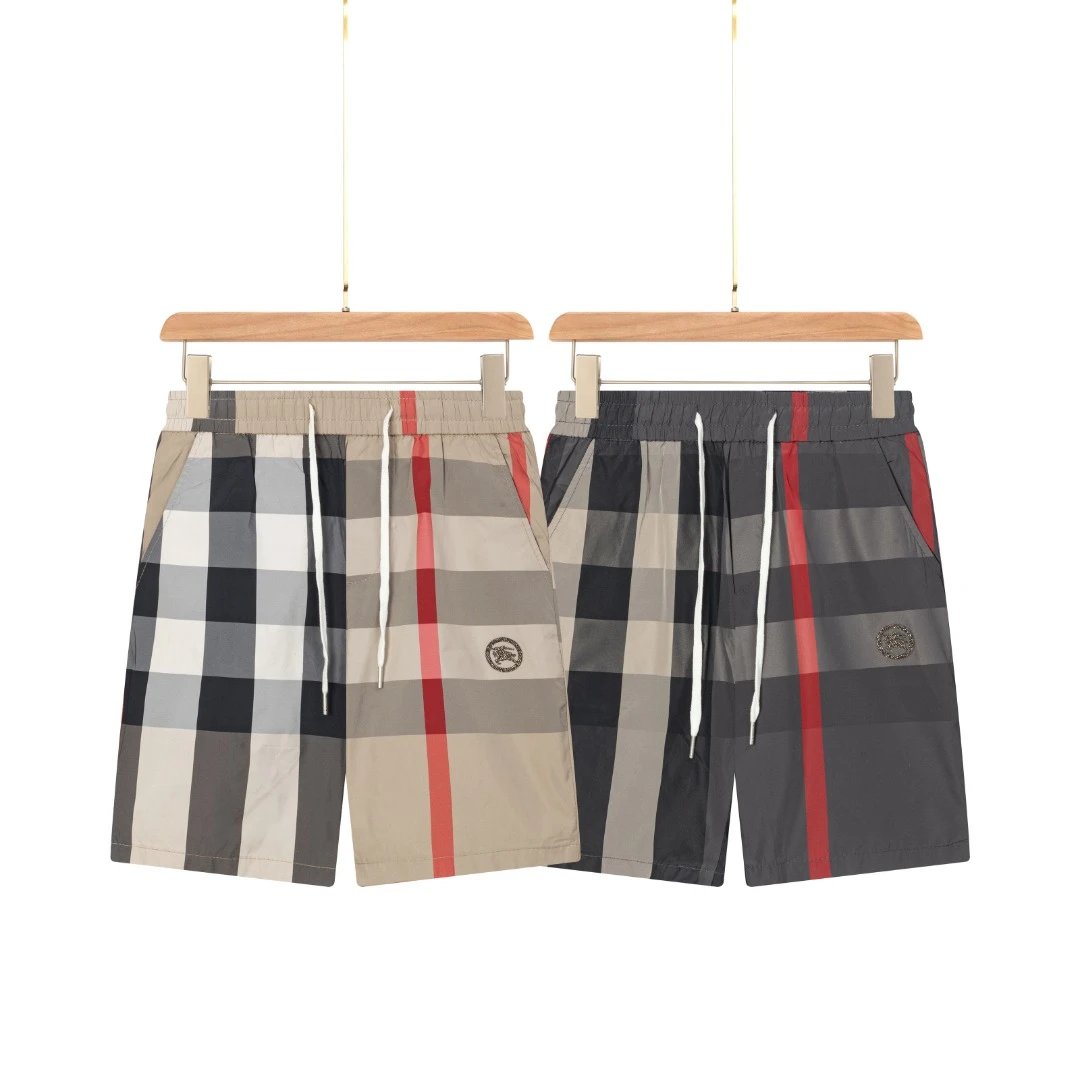 Burberry Shorts Full Print Plaid with Front Embroidery logo Five-point Shorts25ss New Drawstring Casual5Two-Piece Casual Sweatpants Summer Pants Unisex Pure Cotton Sweatpants