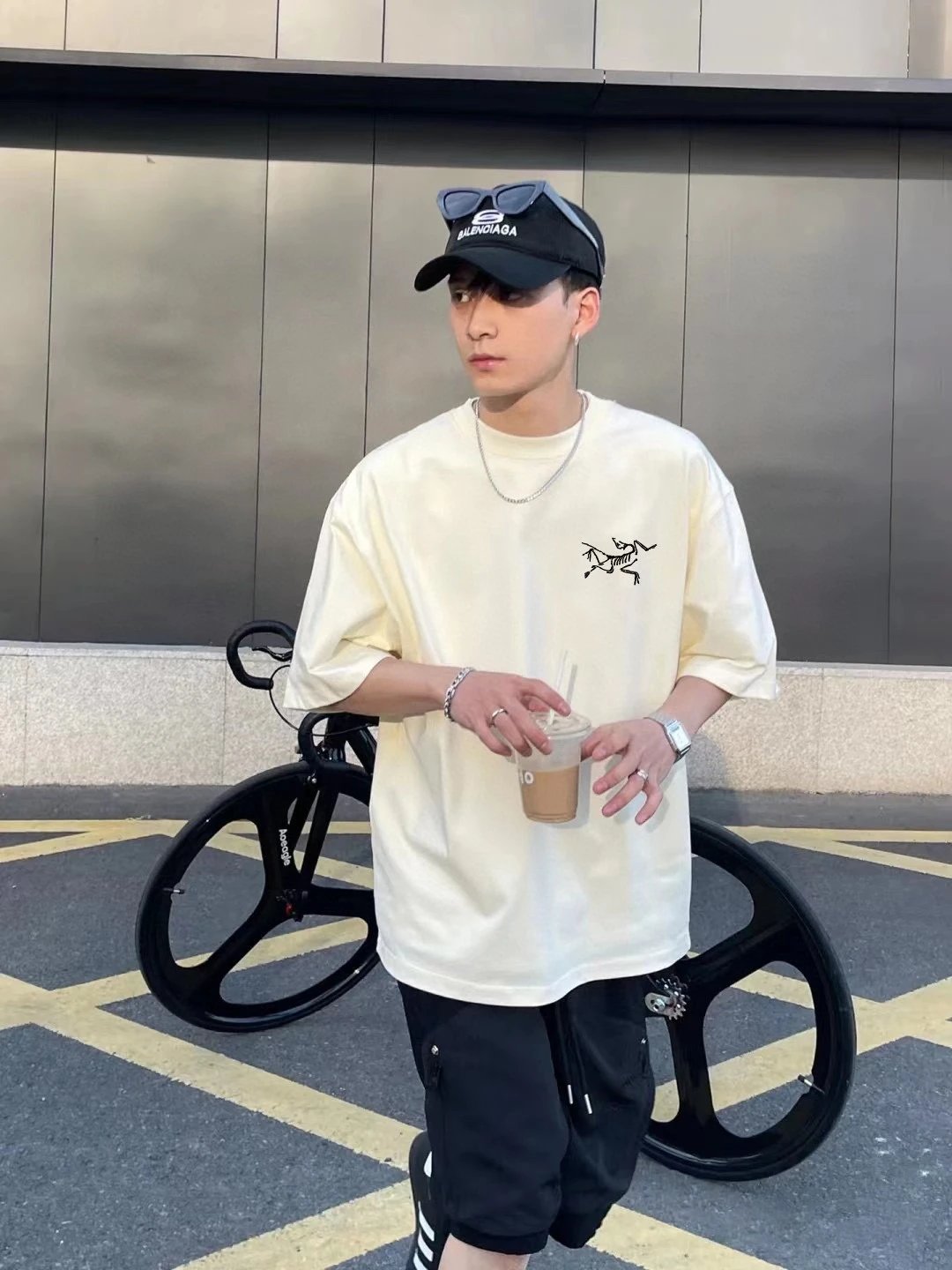 Arc'teryx T-shirt Back Brand Pattern Print logo round Neck Short Sleeve25ss New Pure Cotton Unisex Style T T-shirt OS Loose Fit Base Shirt Half Sleeve T-Shirt Top Half Sleeve