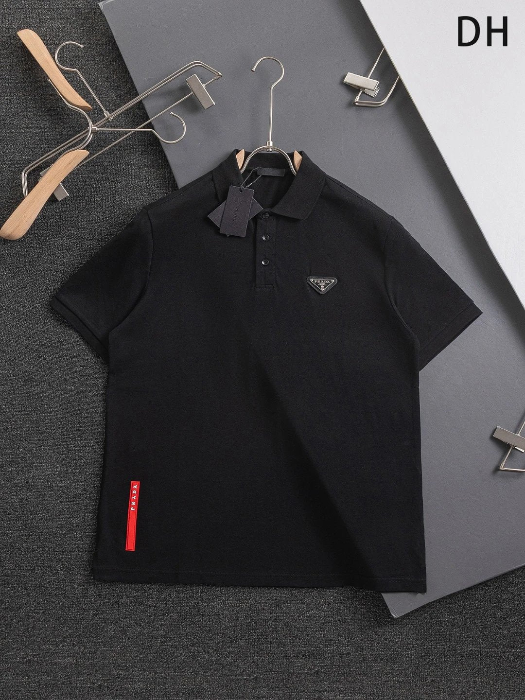 PRADA T-shirt Chest Triangle Mark logo Labeling POLO Shirt Lapel Short Sleeve25ss New Unisex Commuter Short Sleeve Summer Loose Fit T Business Shirt Plus Size T-Shirt