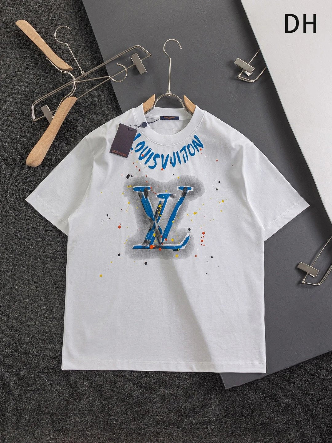 Louis Vuitton LV T-shirt 25ss New Pure Cotton Unisex Style T T-shirt OS Loose Fit Base Shirt Top Half Sleeve T-Shirt