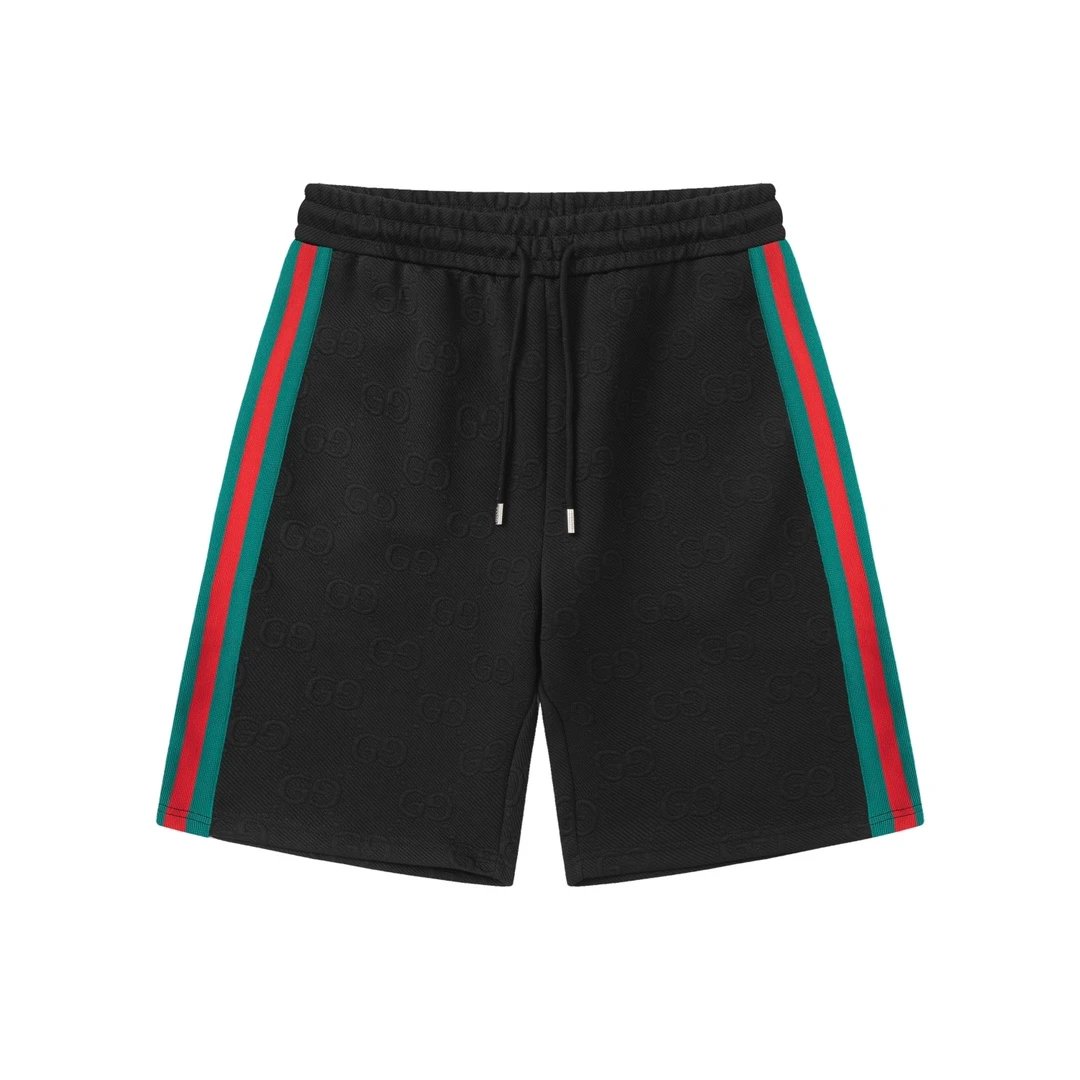 Gucci Shorts Classic Red and Green Ribbon Patchwork Embroidery Double G Letters logo Five-point Shorts25ss New Drawstring American Style Casual Summer Pants5Two-in-One Casual Sweatpants for Men and Women