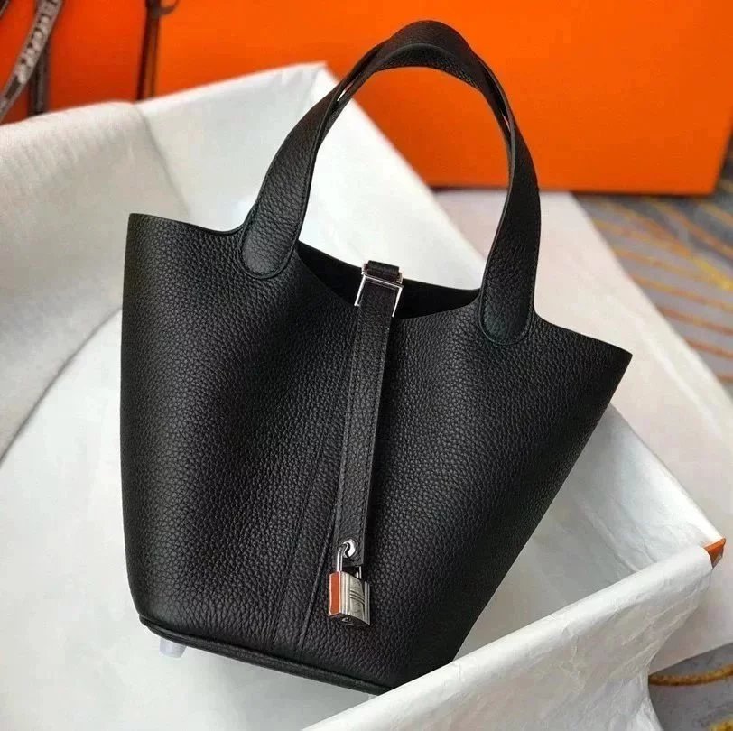 Hermes women's bag Top version Women's Bag21New Handmade picotin Bucket Bag1822Vegetable Basket Bucket Bag Handbag