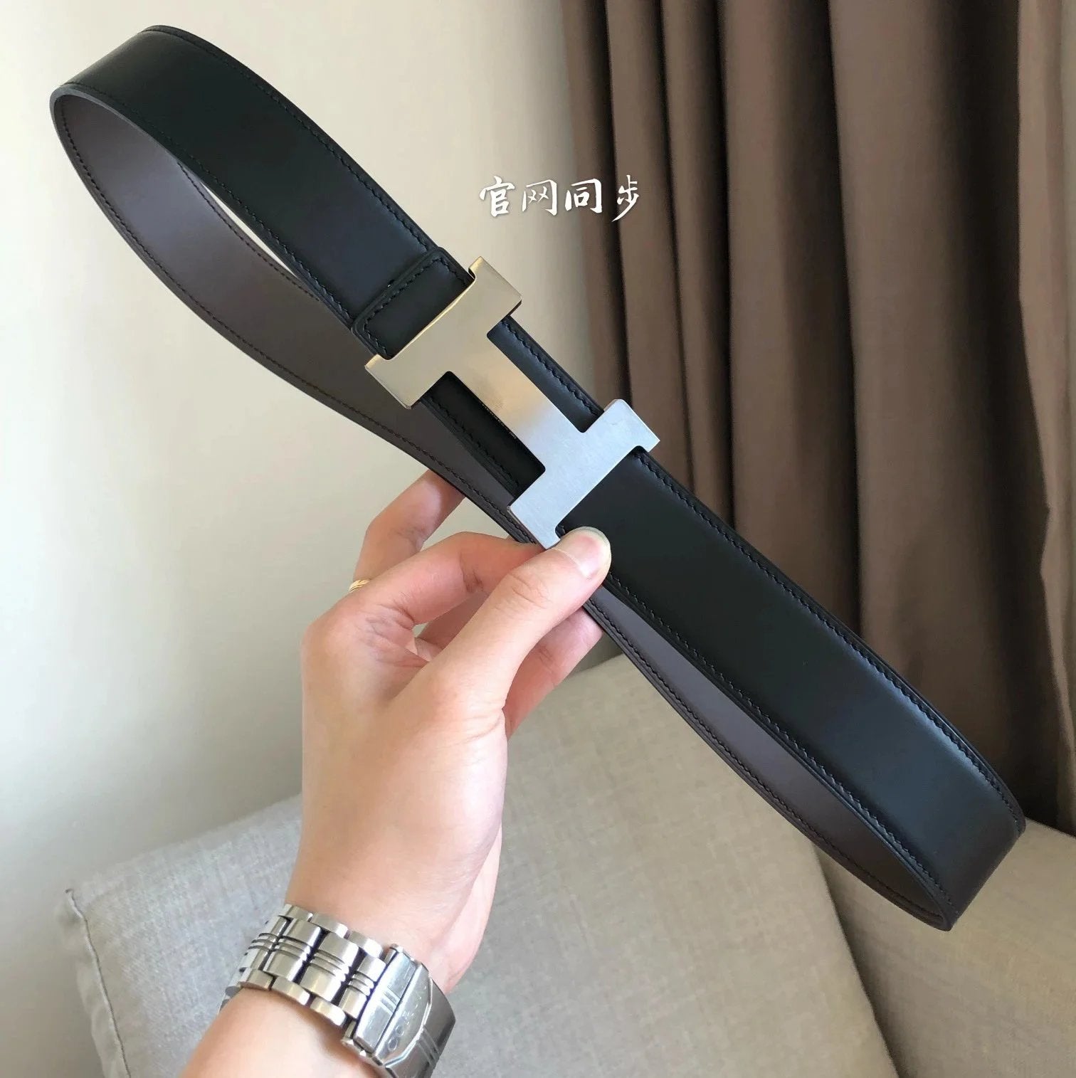 Hermes Belt Top version Double-Sided Cowhide Men's Women's Belt Genuine Leather Business Man's Belt Italy Imported First Layer Cowhide Leather Pure Original Leather Pure Steel Buckle Pant Belt3.8Centimeter Wide