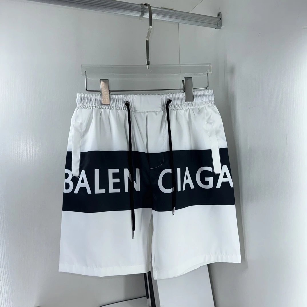 Balenciaga Shorts Color Block Beach Shorts25ss New Five-Point Pants os Loose Quick-Dry Unisex Casual Trendy Brand Big Shorts5Pants