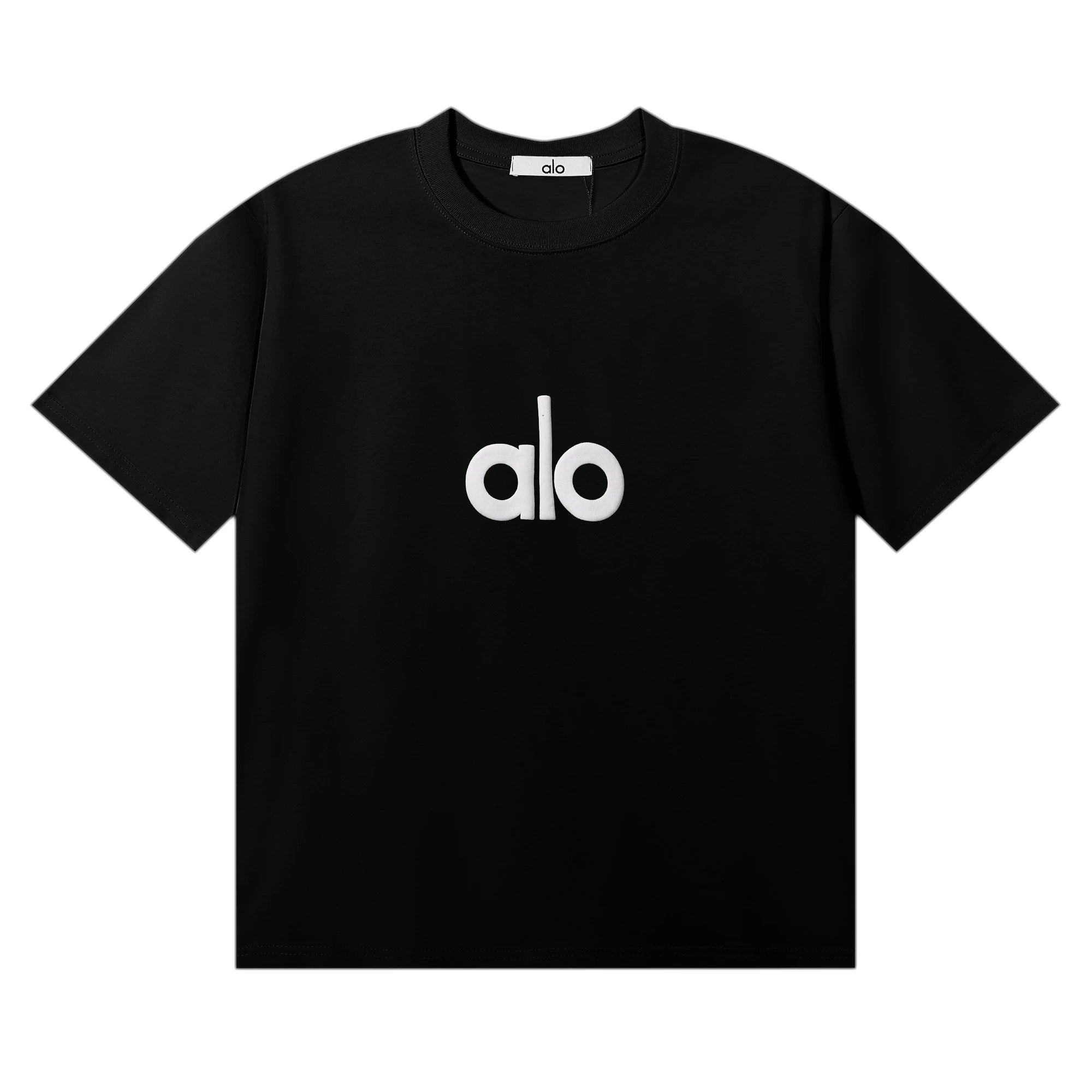 Alo Yoga T-shirt Chest Letter Print logo round Neck Short Sleeve25ss New Pure Cotton Unisex Style T Casual T-Shirt Base Layer Shirt OS Loose Fit Half Sleeve Top Plus Size