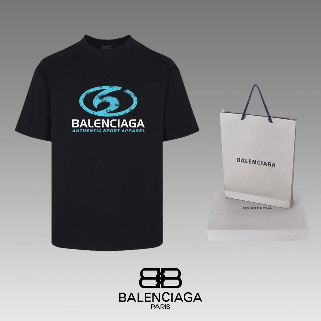 Balenciaga T-shirt Chest Letter Pattern Print logo round Neck Short Sleeve25ss New pure cotton T Unisex T-Shirt OS Loose Fit Base Shirt Top Half Sleeve T-Shirt