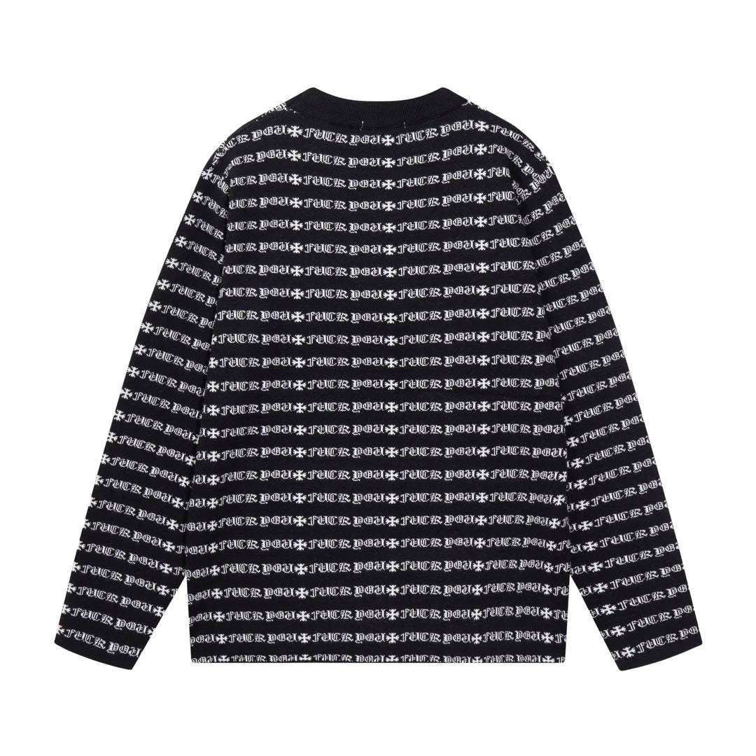 Chrome Hearts Sweater All-over Printed Wool Sweater Casual Loose Pullover Warm Knitwear Unisex Crew Neck Cashmere Sweater os Unisex Style24ss Autumn and Winter New Products