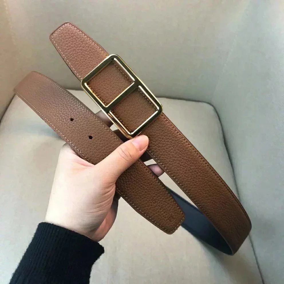 Hermes Belt Top version New High Quality Belt Men's and Women's First Layer Cowhide Belt3.8Double-Sided Available Belt