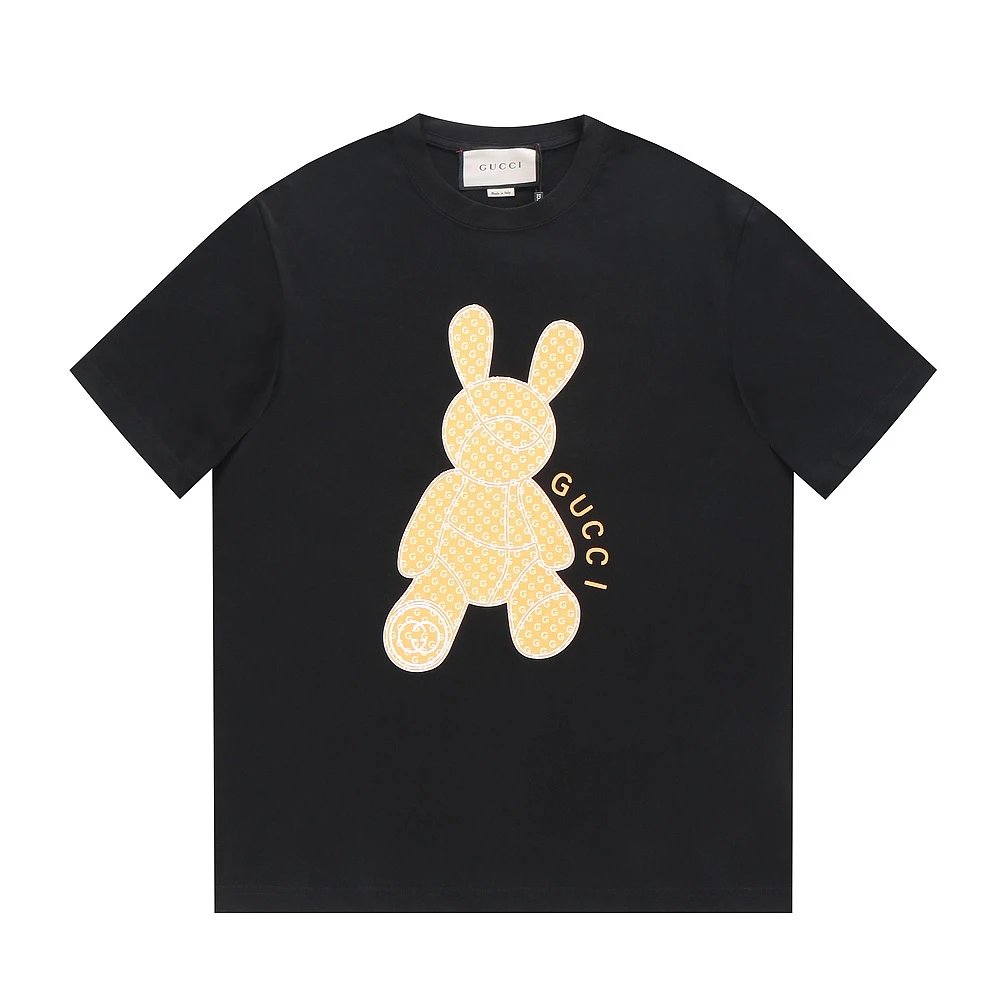 Gucci T-shirt Chest Letter Jacquard Bear Print logo round Neck Short Sleeve25ss New pure cotton T Unisex T-Shirt OS Loose Fit Base Shirt Top Half Sleeve T-Shirt