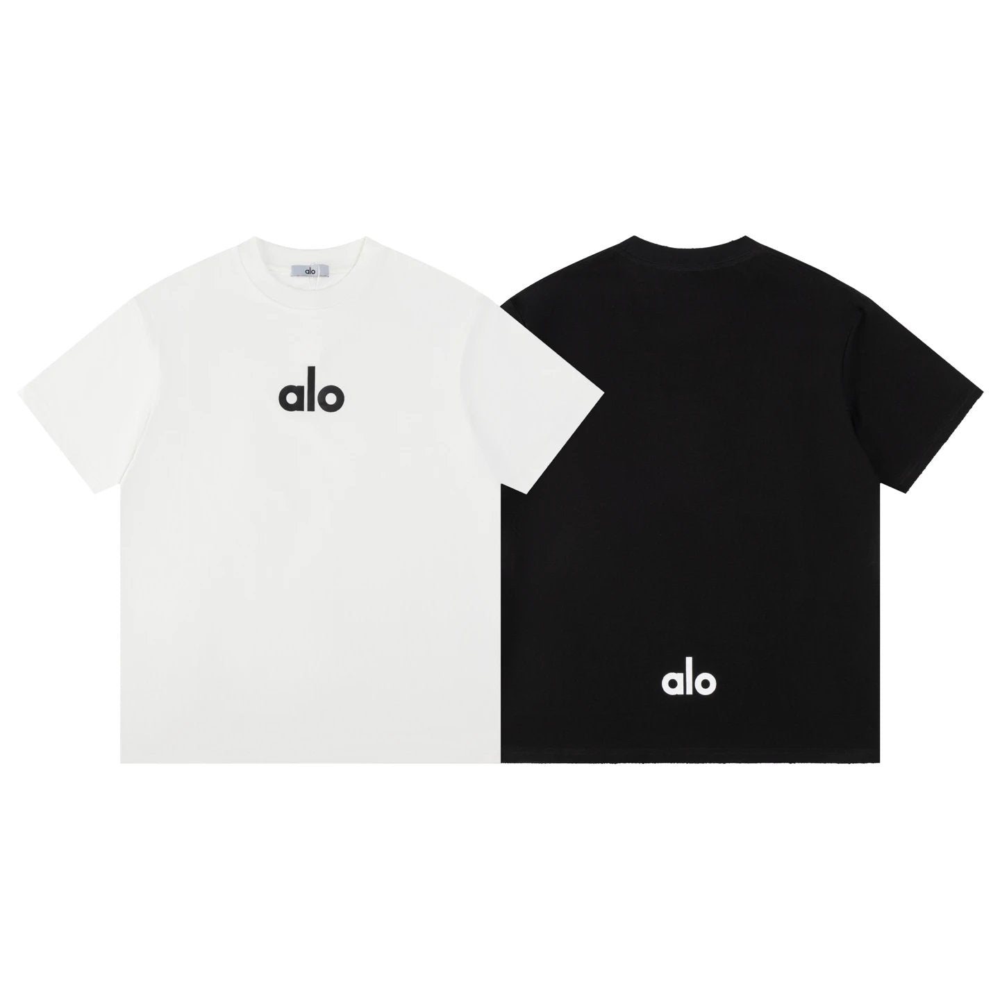 Alo Yoga T-shirt Front and back brand letter print logo round Neck Short Sleeve25ss New pure cotton T Unisex T-Shirt OS Drop Shoulder Loose Fit Base Shirt Top T-Shirt Short Sleeve