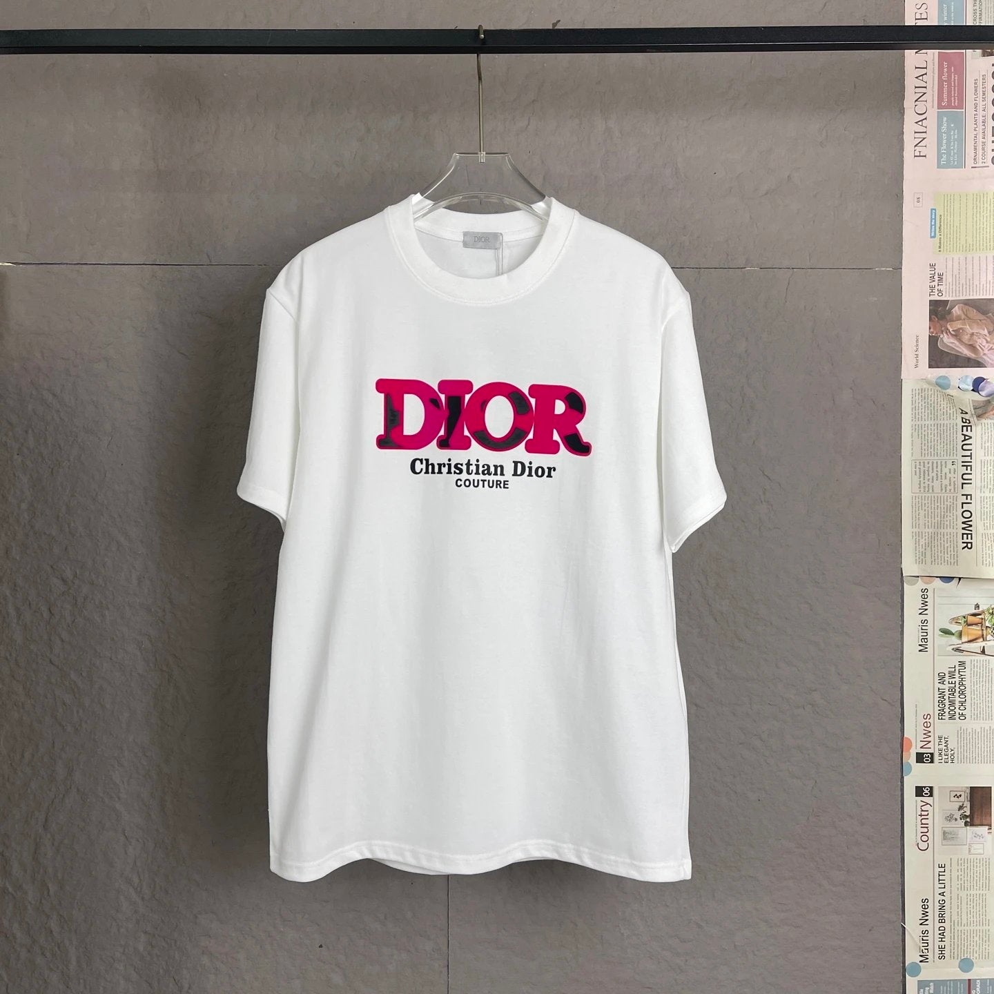 Dior T-shirt Front Color-Block Letter Print logo round Neck Short Sleeve25ss New pure cotton T Unisex T-Shirt OS Loose Fit Base Shirt Top Half Sleeve T-Shirt