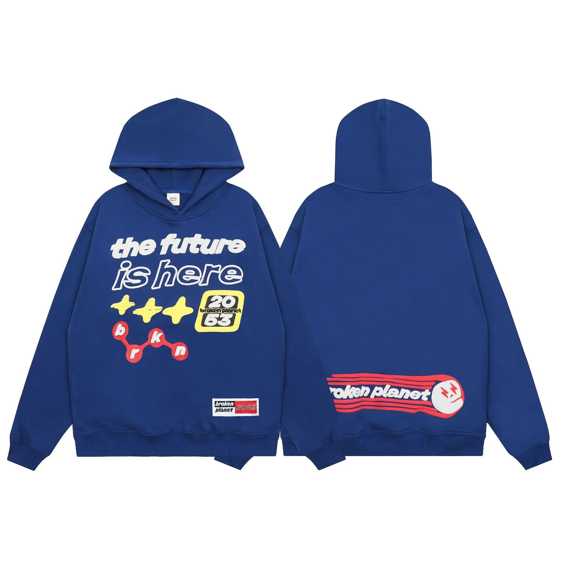 Broken Planet Market Hoodie American Fashion Brand Hip Hop Letters Printing plus Velvet Couple Models All-Match Hoodie-CY