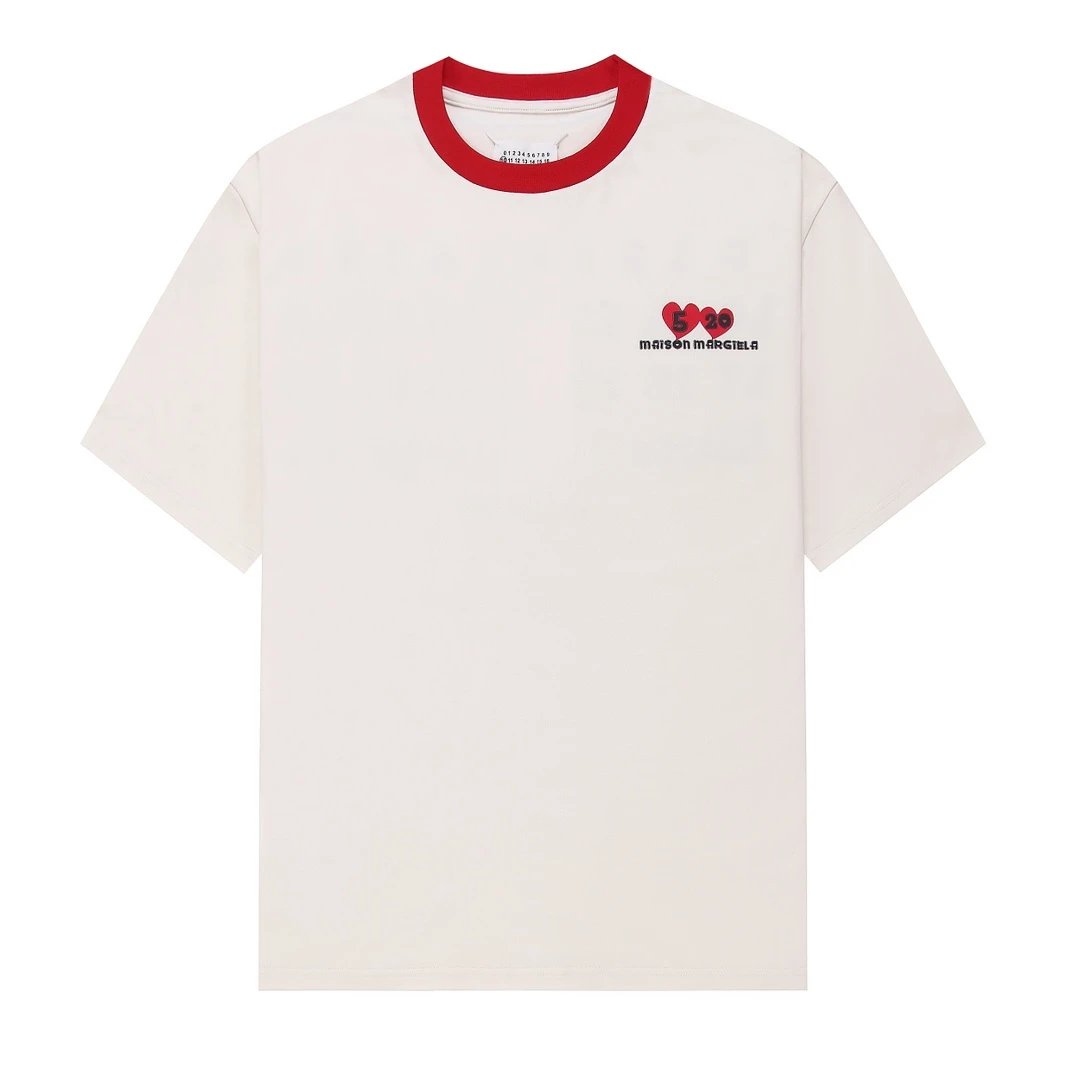 Maison Margiela T-shirt Letter graffiti520Digital Printing logo round Neck Short Sleeve25ss New Pure Cotton Unisex Style T T-shirt OS Loose Fit Base Shirt Short Sleeve Top T-Shirt