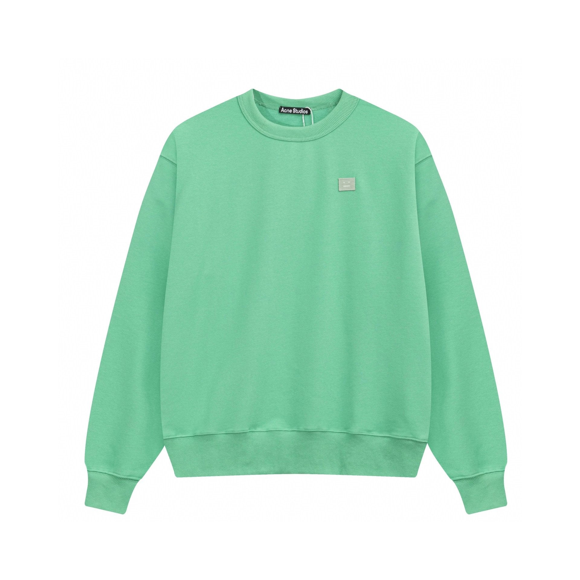 Acne Studios Hoodie Top Version Classic Small Square Smiley Face Sweater for Women Autumn and Winter New Casual Loose Pure Cotton Couple Fashion Brand Top Men