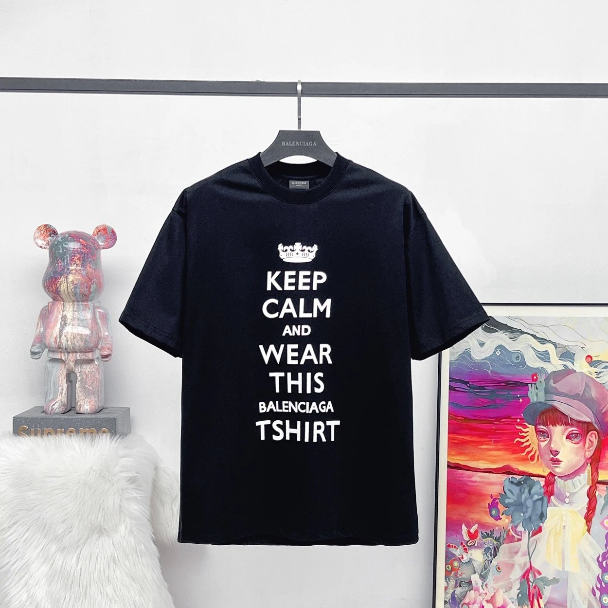 Balenciaga T-shirt Slogan Letters logo round Neck Short Sleeve25ss New pure cotton T Unisex T-Shirt OS Loose Fit Base Shirt Top T-Shirt Short Sleeve